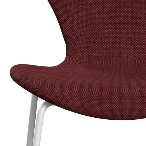 Fritz Hansen 3107 Krzesło pełna tapicerka, biały/sunniva 2 Burgundia