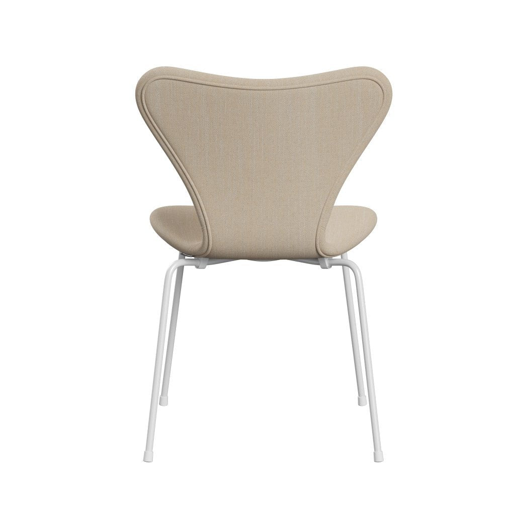 Fritz Hansen 3107 Chair Full Upholstery, White/Sunniva 2 Crème/Sand