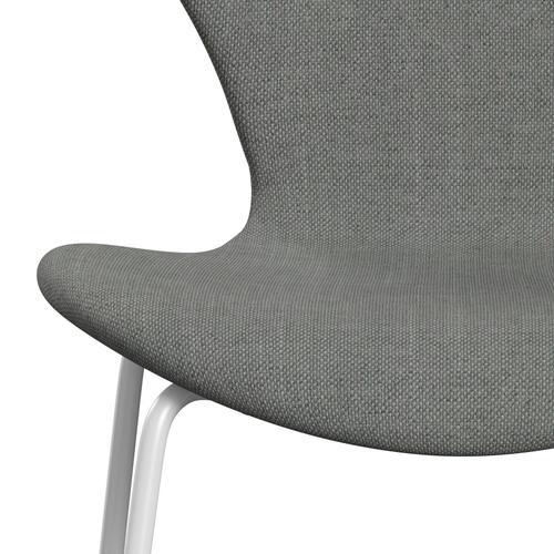 Fritz Hansen 3107 Chair Full Upholstery, White/Sunniva 2 Grey