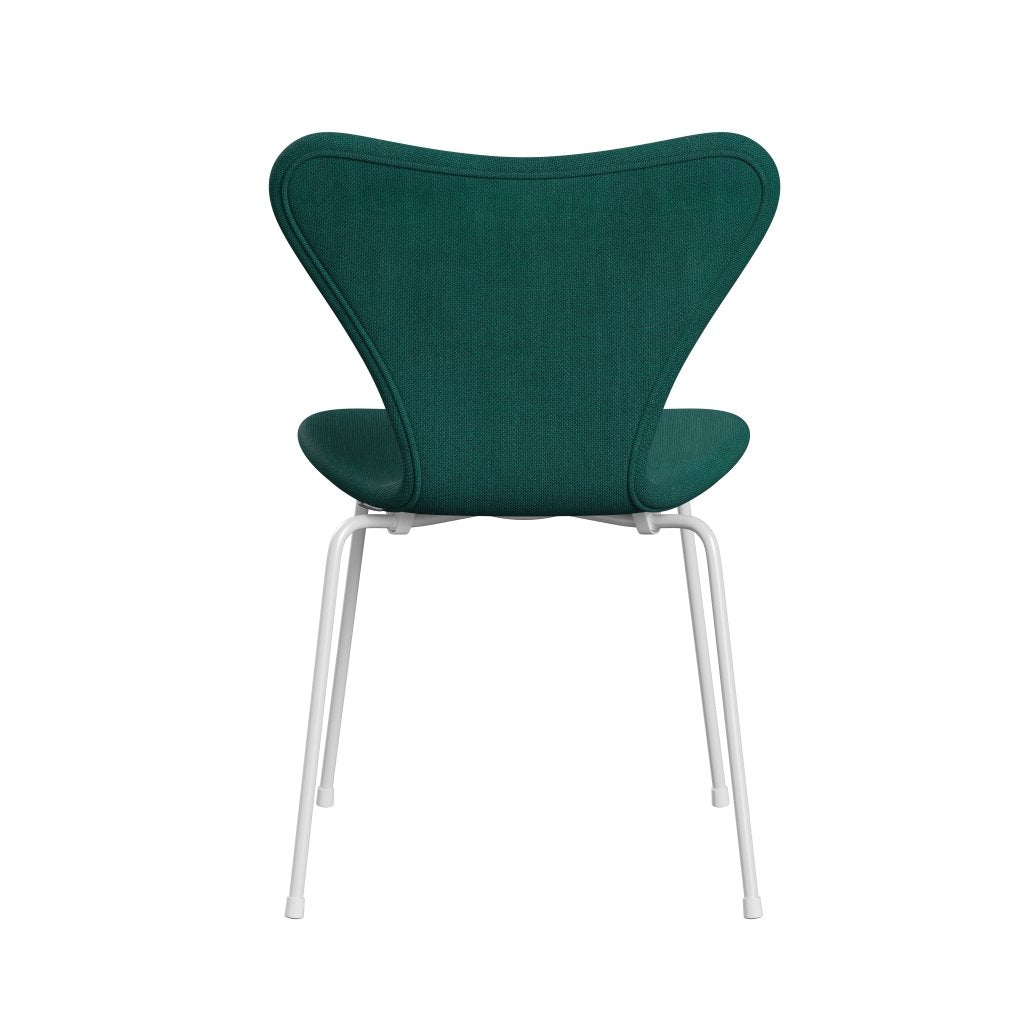 Fritz Hansen 3107 Krzesło pełna tapicerka, White/Sunniva 2 Green