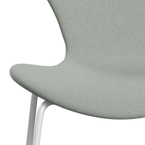 Fritz Hansen 3107 Krzesło pełna tapicerka, White/Sunniva 2 Mint Green