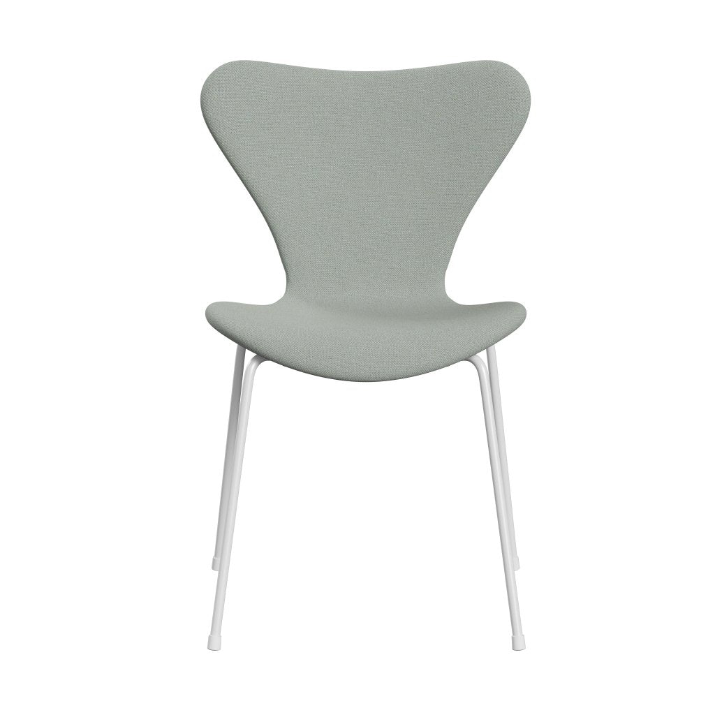 Fritz Hansen 3107 Krzesło pełna tapicerka, White/Sunniva 2 Mint Green