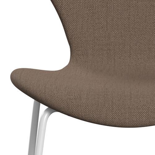 Fritz Hansen 3107 Full Tapicerka, White/Sunniva 2 Chocolate/Tan