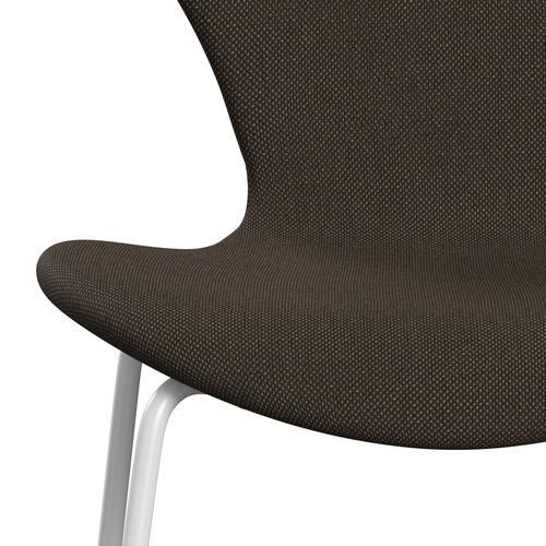 Fritz Hansen 3107 Krzesło pełna tapicerka, White/Sunniva 2 Chocolate/Black