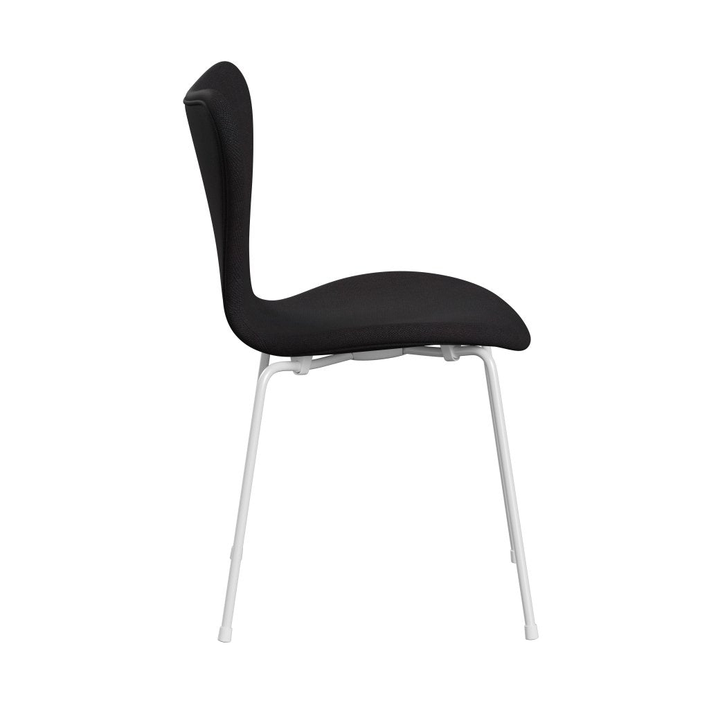 Fritz Hansen 3107 Chair Full Upholstery, White/Sunniva 2 Black (Sv683)