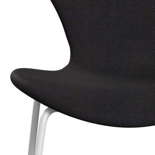 Fritz Hansen 3107 Chair Full Upholstery, White/Sunniva 2 Black (Sv683)