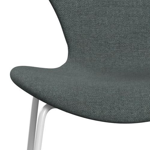 Fritz Hansen 3107 Krzesło pełna tapicerka, White/Sunniva 2 Steel Grey