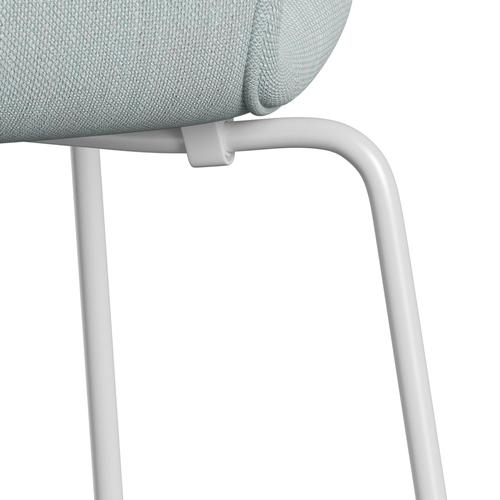 Fritz Hansen 3107 Chair Full Upholstery, White/Sunniva 2 White/Light Blue