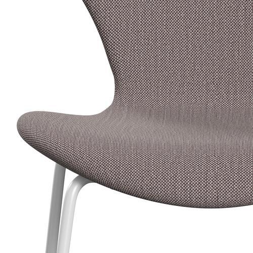 Fritz Hansen 3107 Krzesło pełna tapicerka, White/Sunniva 2 White/Violet