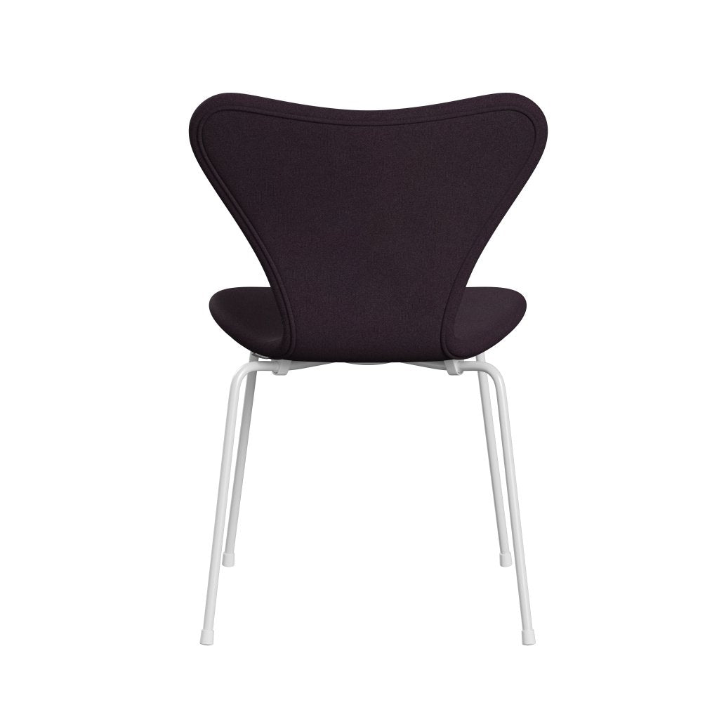 Fritz Hansen 3107 Chair Full Upholstery, White/Tonus Aubergine