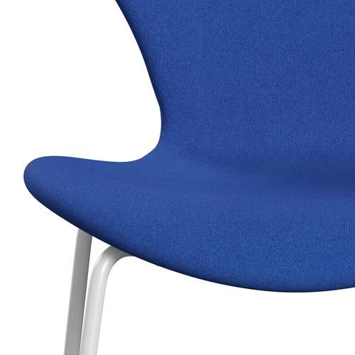 Fritz Hansen 3107 Chair Full Upholstery, White/Tonus Lavender Blue