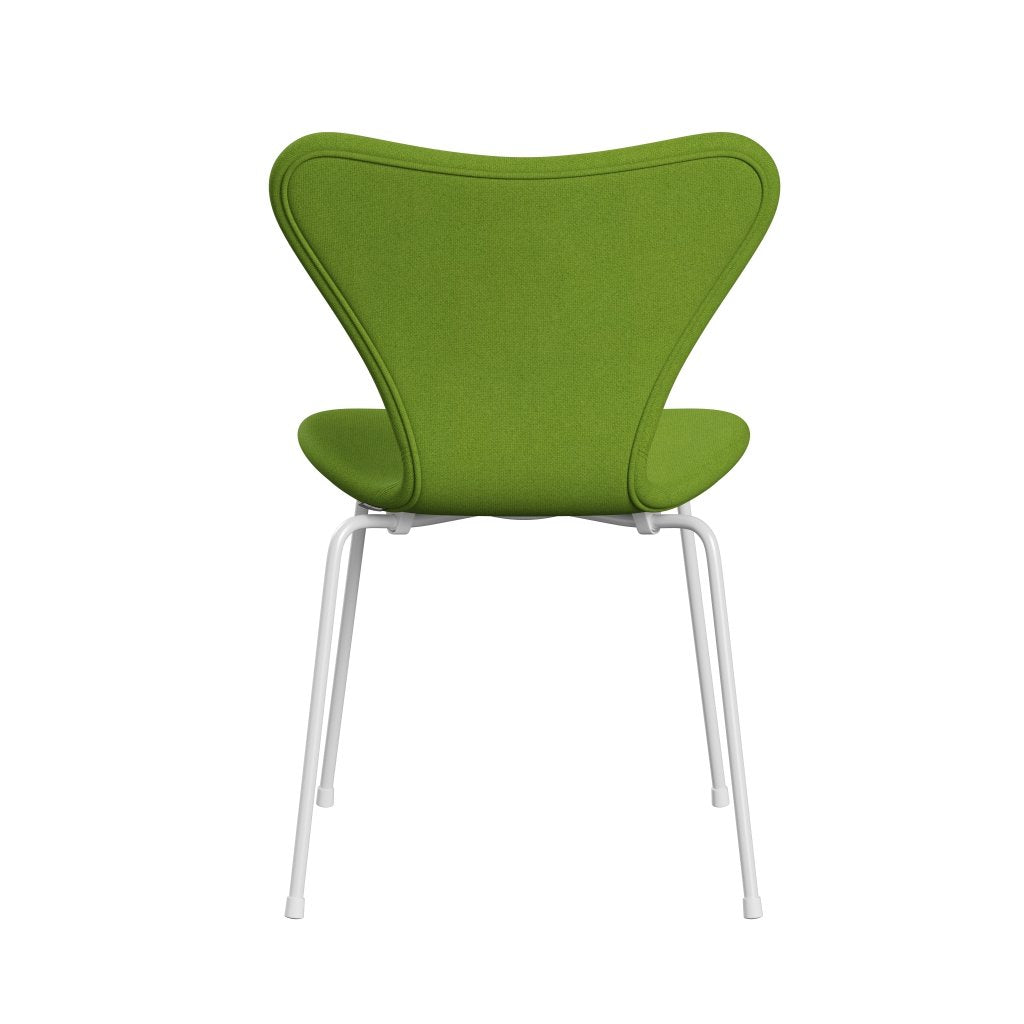 Fritz Hansen 3107 Chair Full Upholstery, White/Tonus Lime