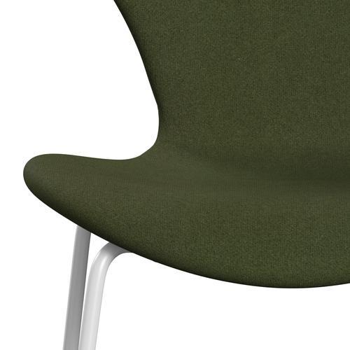 Fritz Hansen 3107 Chair Full Upholstery, White/Tonus Military Green