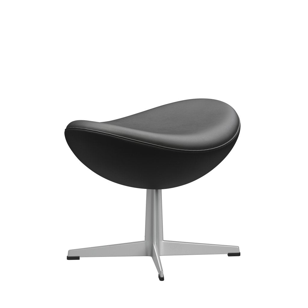 Fritz Hansen The Egg Footstool Leather, Silver Grey/Essential Black