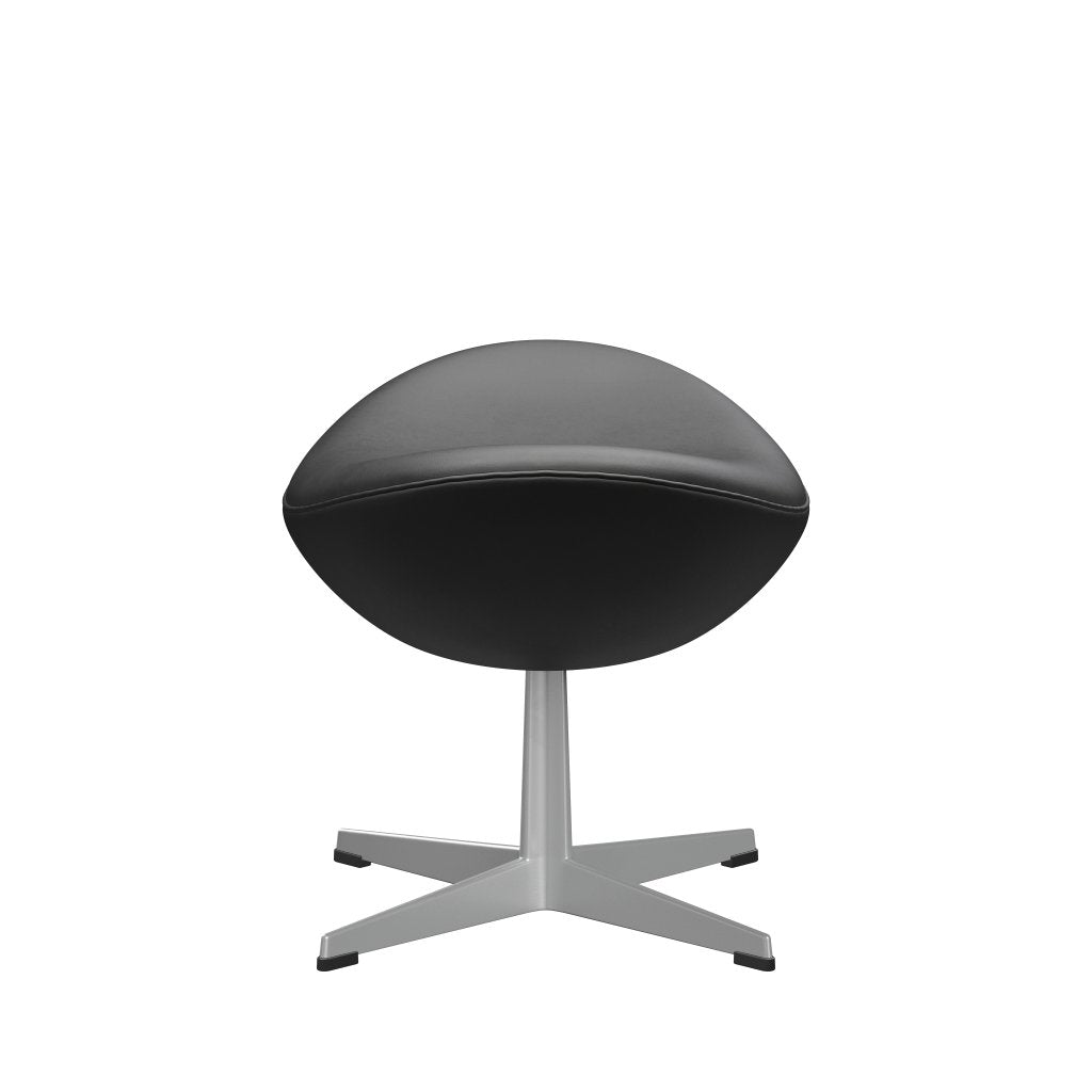 Fritz Hansen The Egg Footstool Leather, Silver Grey/Essential Black