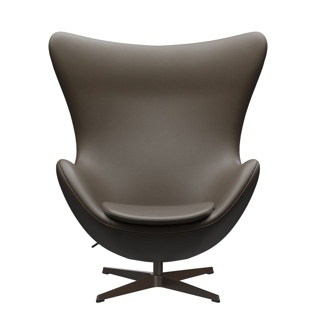 Fritz Hansen The Egg Lounge Chair Leather, Brown Bronze/Essential Stone