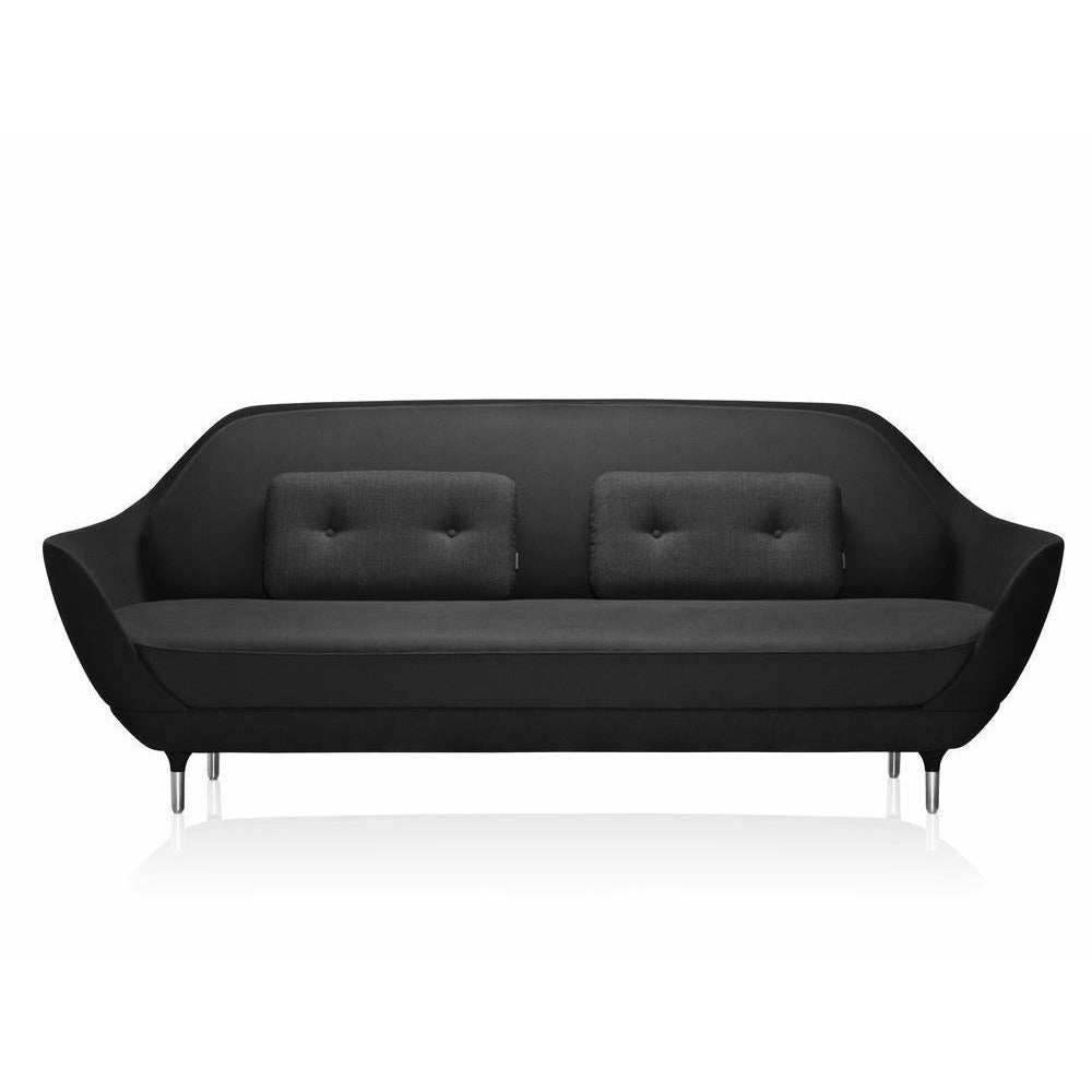 Fritz Hansen Favn Sofa, sława czarna/ płótno ciemnoniebieska