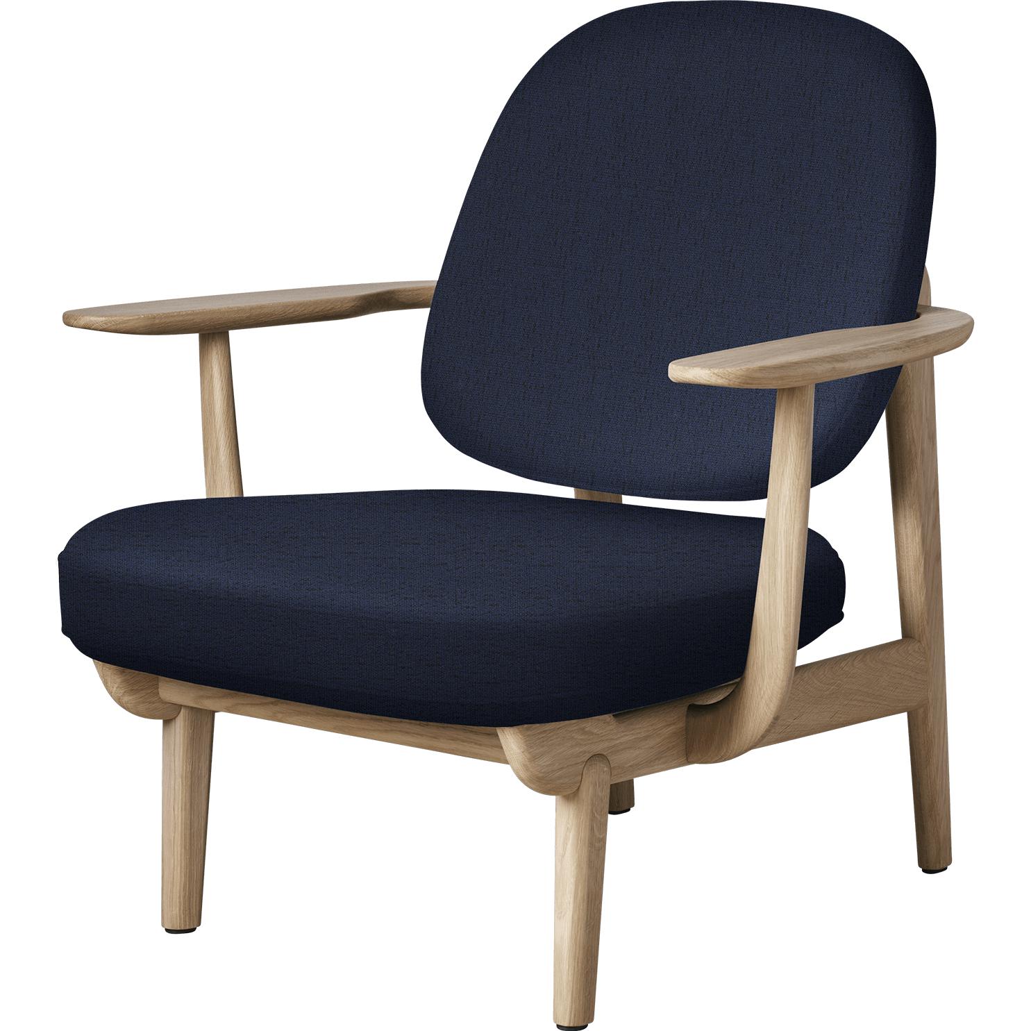 FRITZ HANSEN JH97 Fred Lounge Frea Lantered Oak, Blue