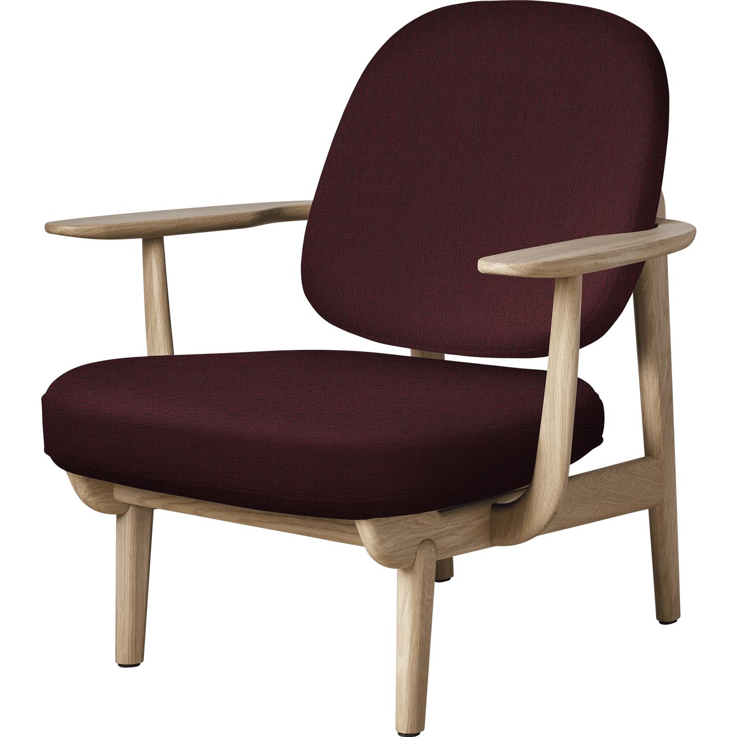 FRITZ HANSEN JH97 Fred Lounge Frea Lanred Oak, czerwony