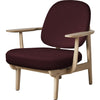 FRITZ HANSEN JH97 Fred Lounge Frea Lanred Oak, czerwony