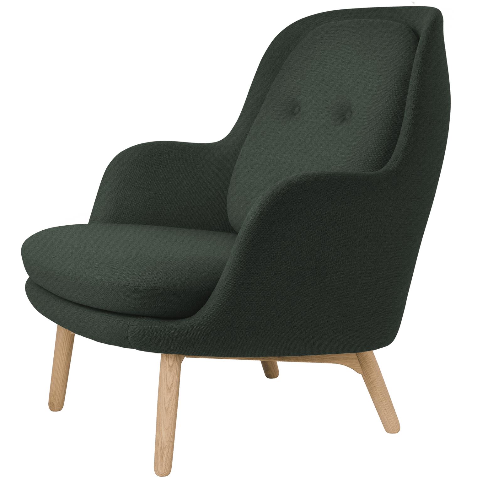 Fritz Hansen Fri Lounge Frea Wood, Balder Dark Green