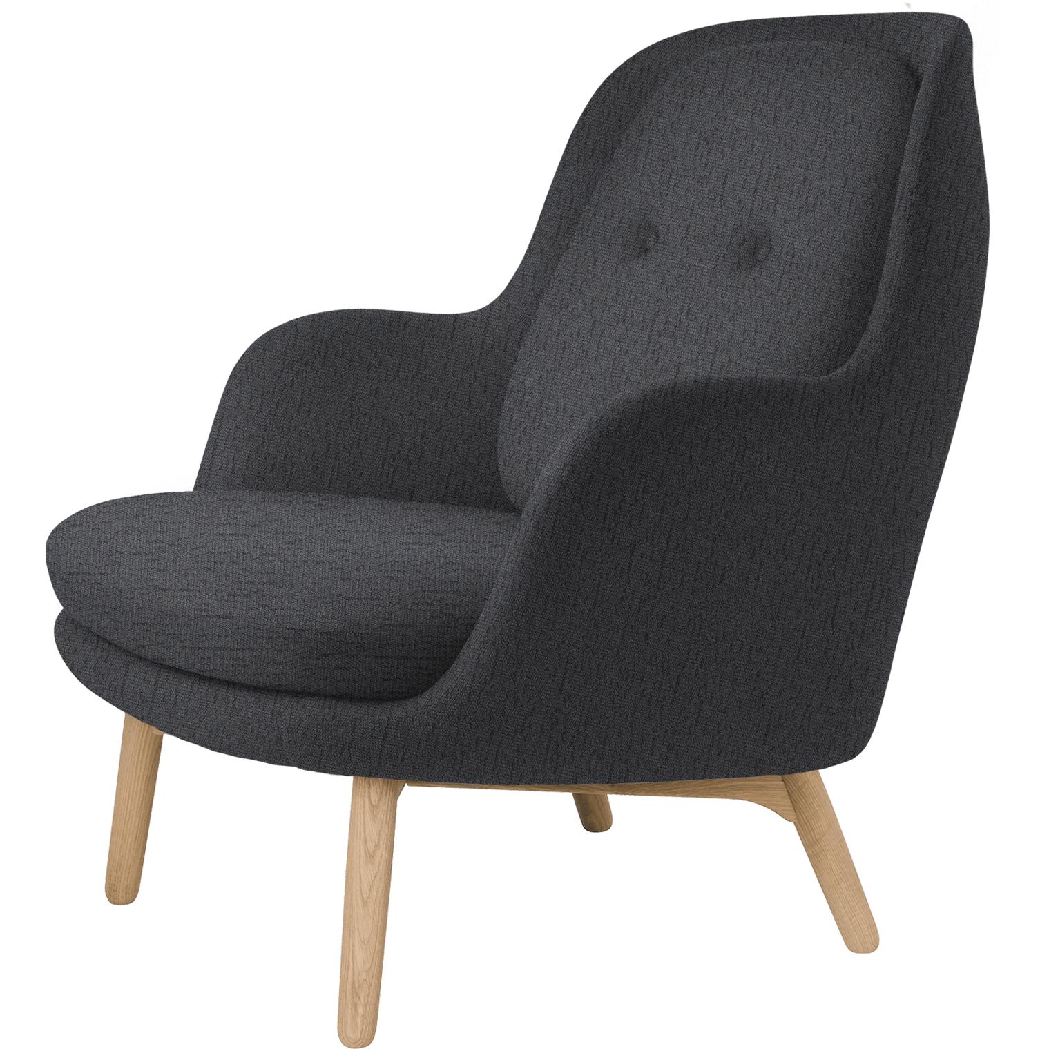 Fritz Hansen Fri Lounge Frea drewno, sunniva ciemnoszare