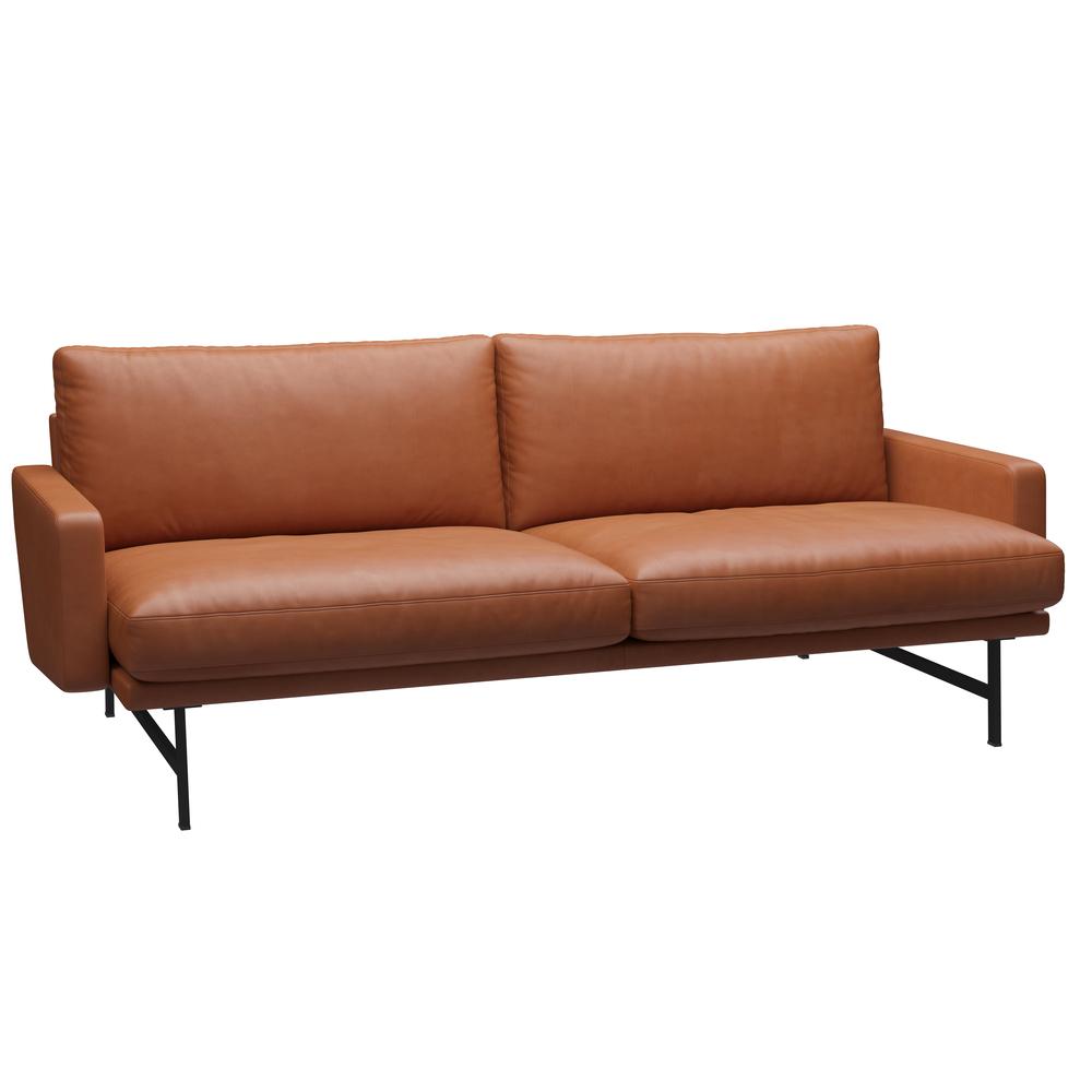 Fritz Hansen Lissoni Sofa skóra 2 osoby, elegancki orzech