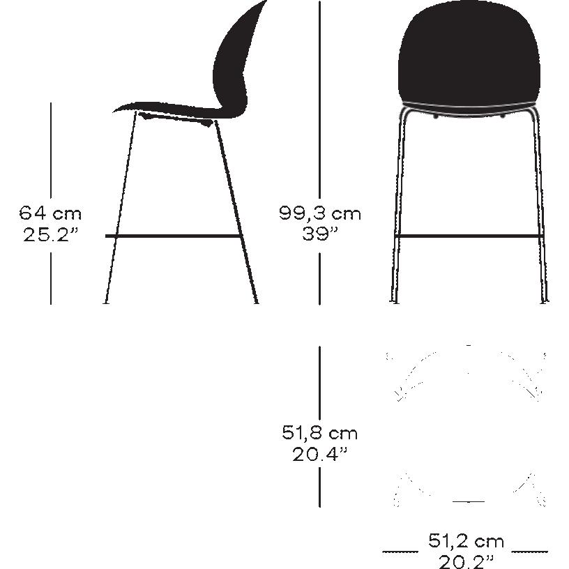 Fritz Hansen N02 Recycle Low Bar Stool, Off White/Off White