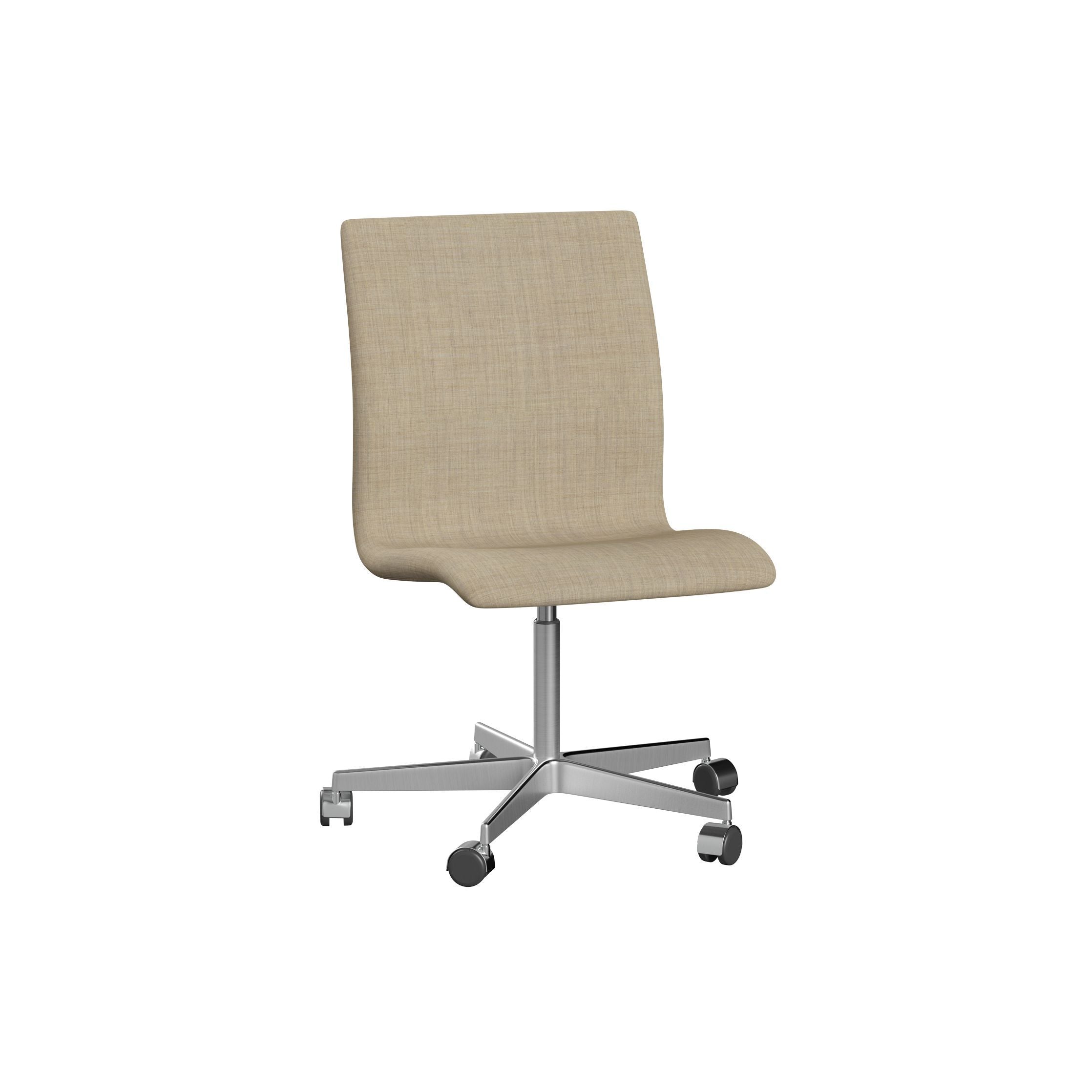 Fritz Hansen Oxford 3171 W Pięć ramek Podstawa z Castors Satin Smanid Aluminium/Remix, Light Beige