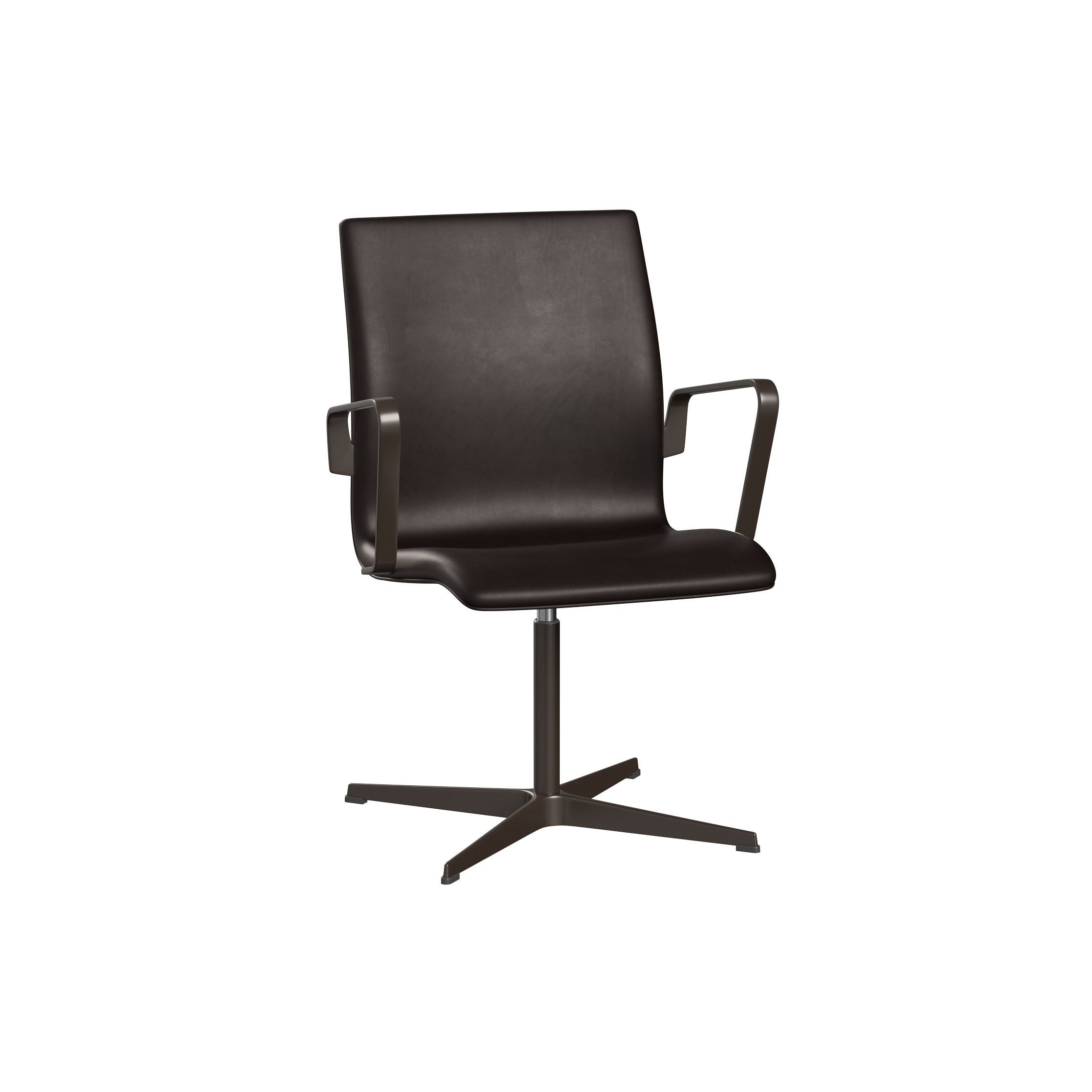 Fritz Hansen Oxford 3241 T Fotel Four Arm Base Brownbronze/Grace, ciemnobrązowy