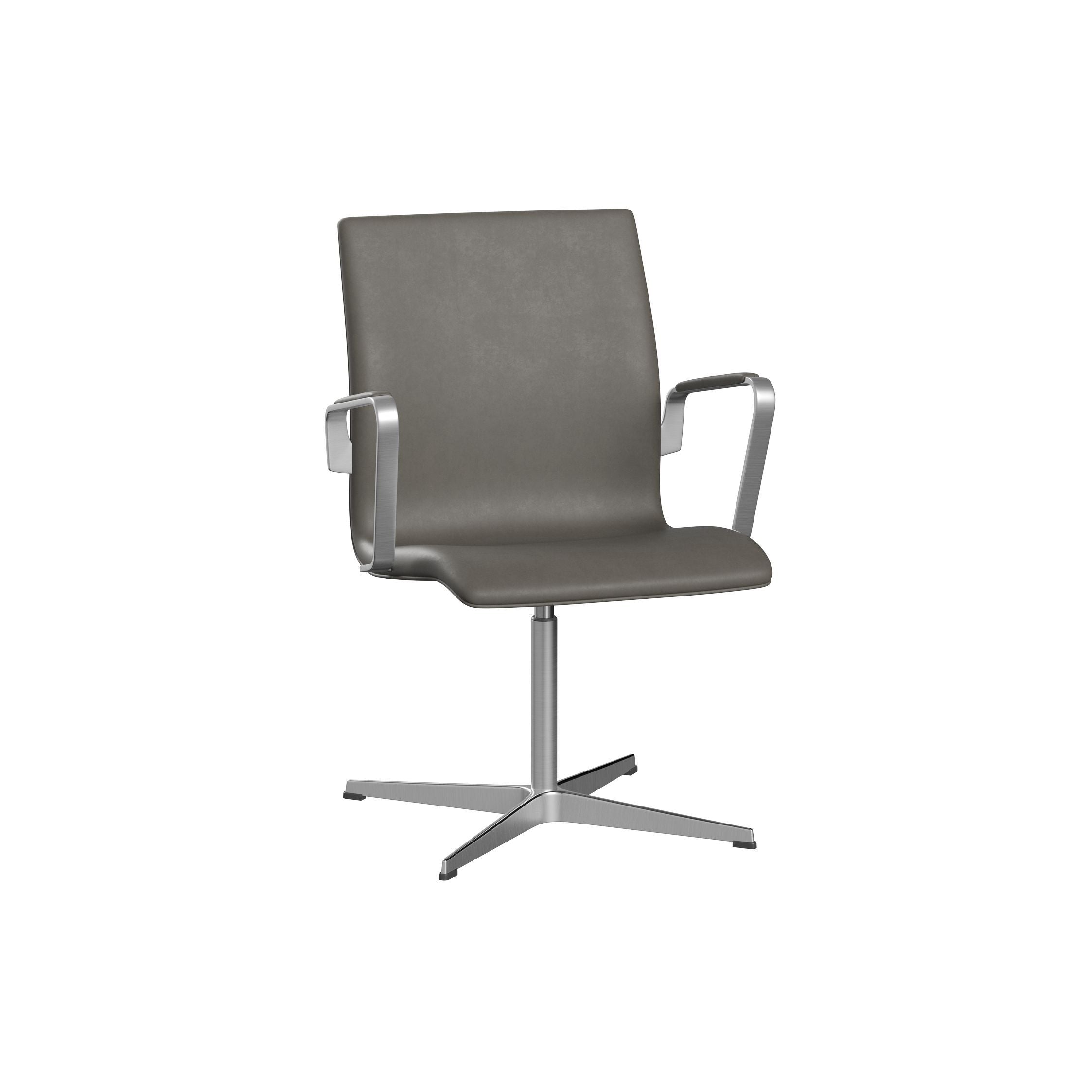 Fritz Hansen Oxford 3241 T Fotel Four ARM Base Satin Shanded Aluminium/Essential, Lava