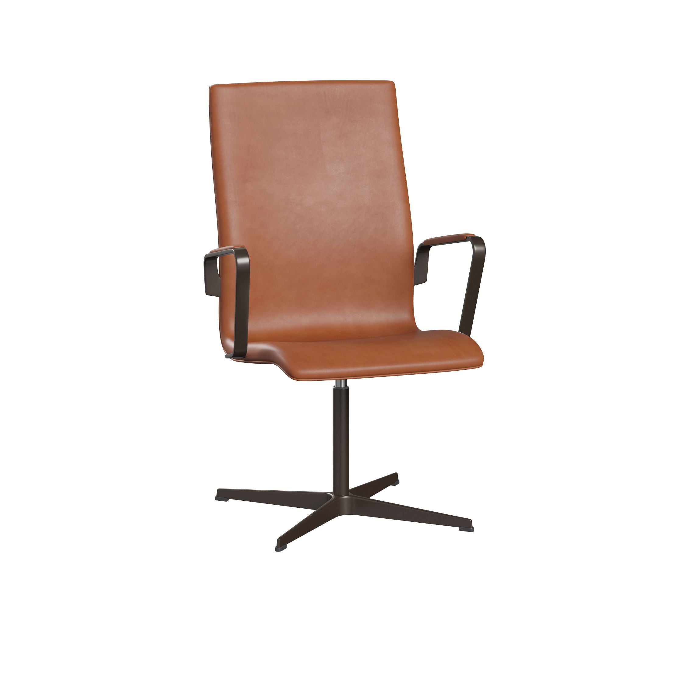 Fritz Hansen Oxford 3243 T Armchair Four Arm Base Brownbronze/Grace, Walnut