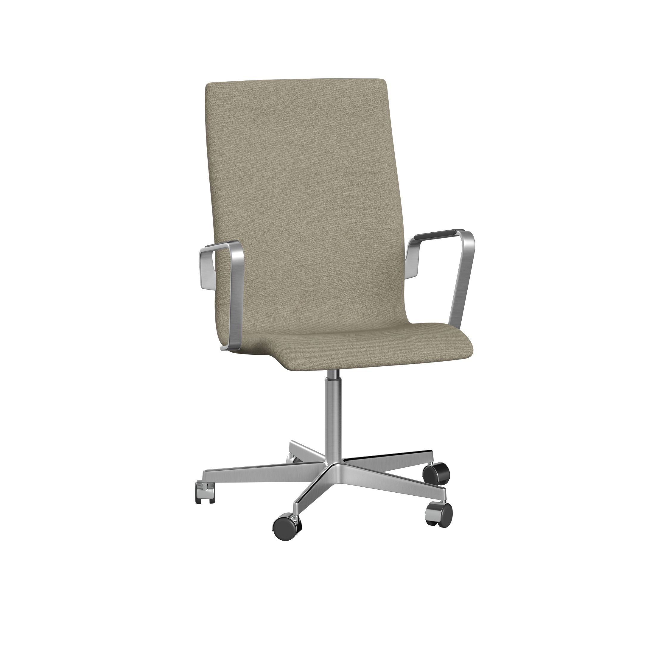 Fritz Hansen Oxford 3273 W Fotel Five Rais Podstawa z kółkami satynowa szczotkowana aluminium/vidar, lekki beż