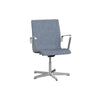 Fritz Hansen Oxford 3291 T Fotel Five Arm Base Satin Shanded Aluminium/Sonar, jasnoniebieski