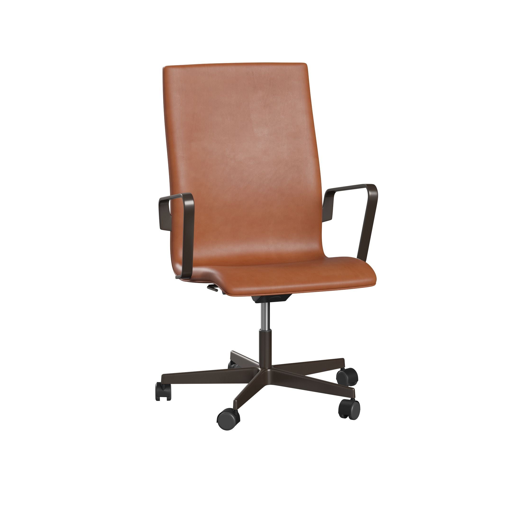 Fritz Hansen Oxford 3293 W Fotel Five uzbrojona baza z kołami Brown Bronze/Grace, Walnut