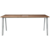 Fritz Hansen Pluralis Table Powdered Reported Aluminium, Walnut Veneer