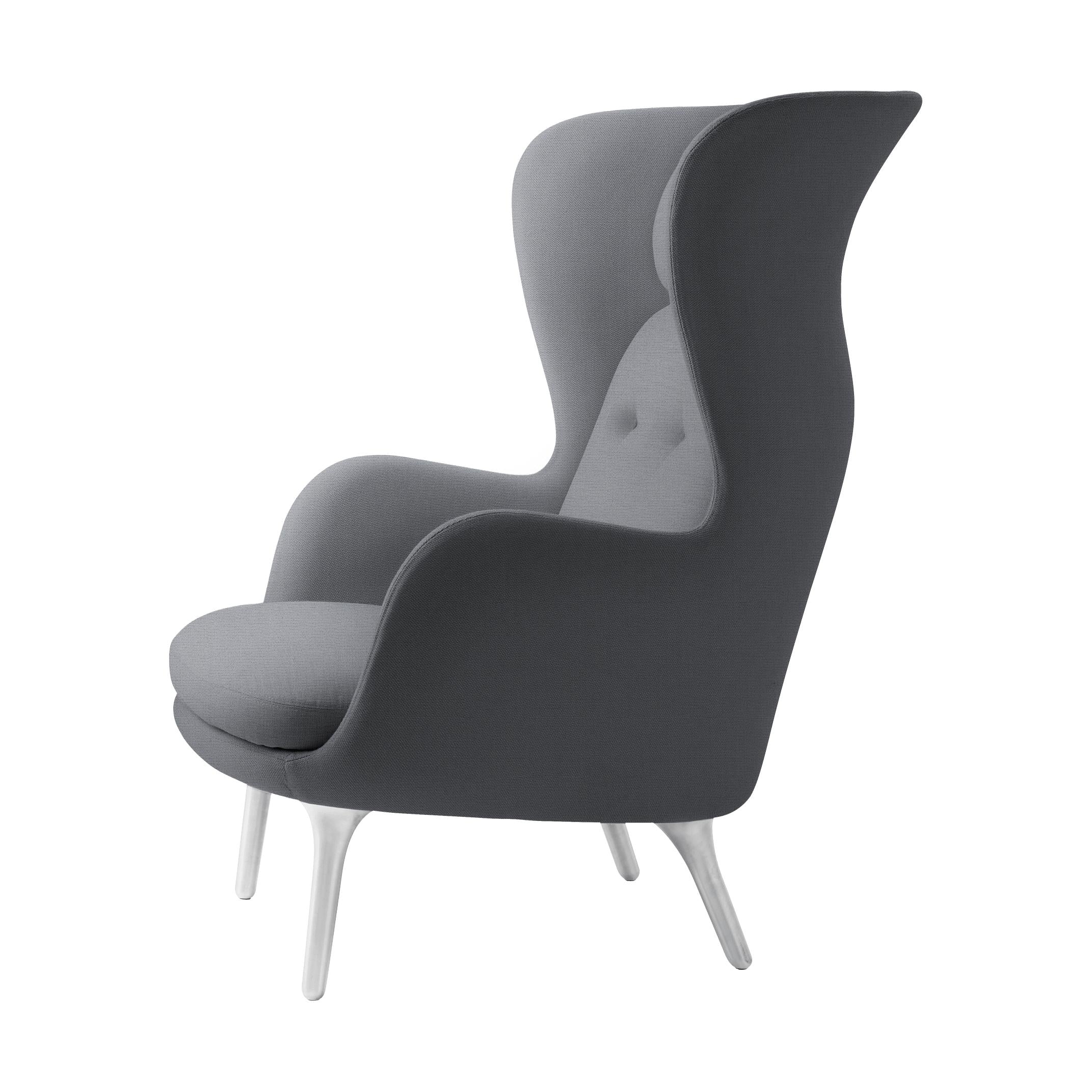 Fritz Hansen Ro Lounge Fotela, Monochrome Grey, aluminium