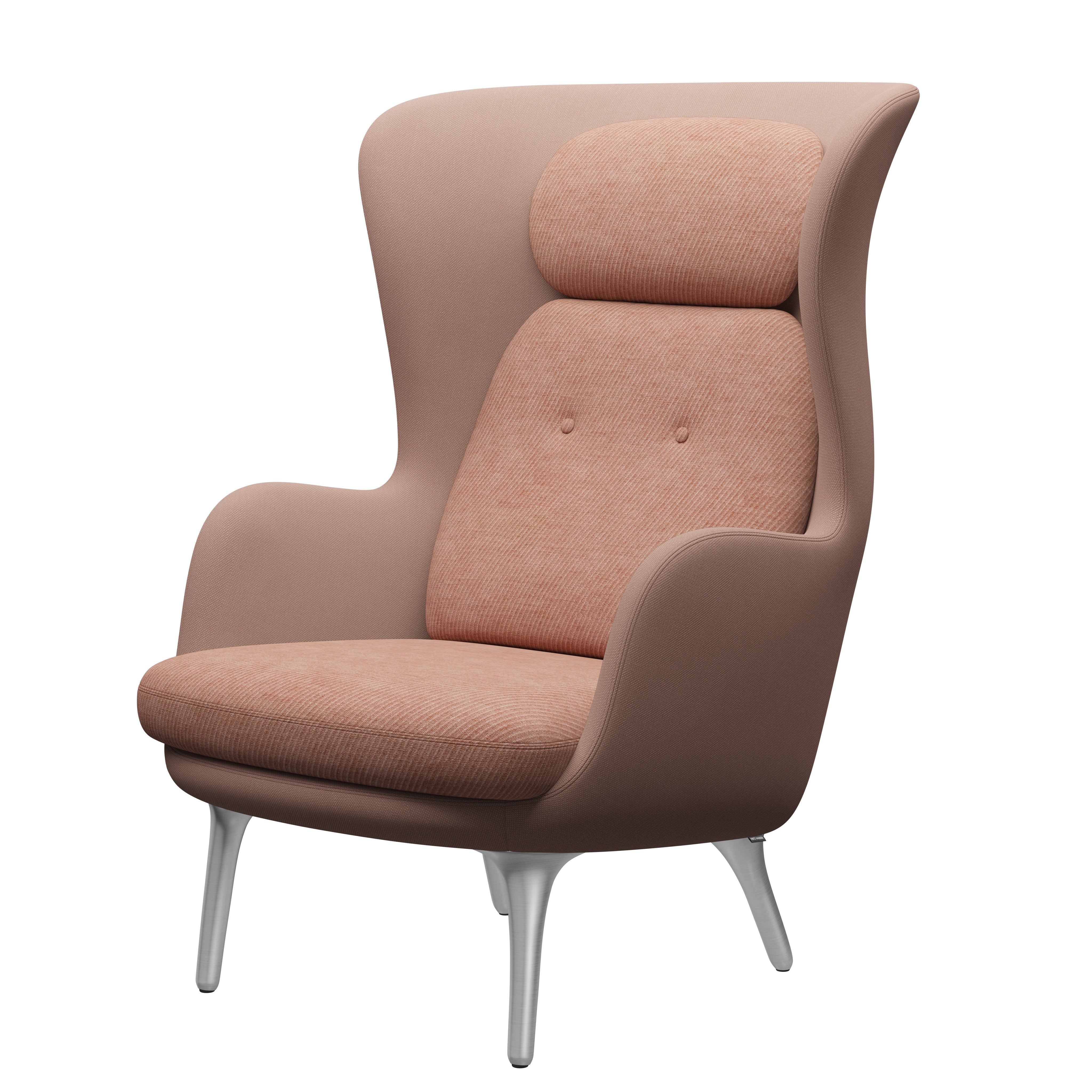 Fritz Hansen Ro Lounge Fotela Aluminium, Pale Rose