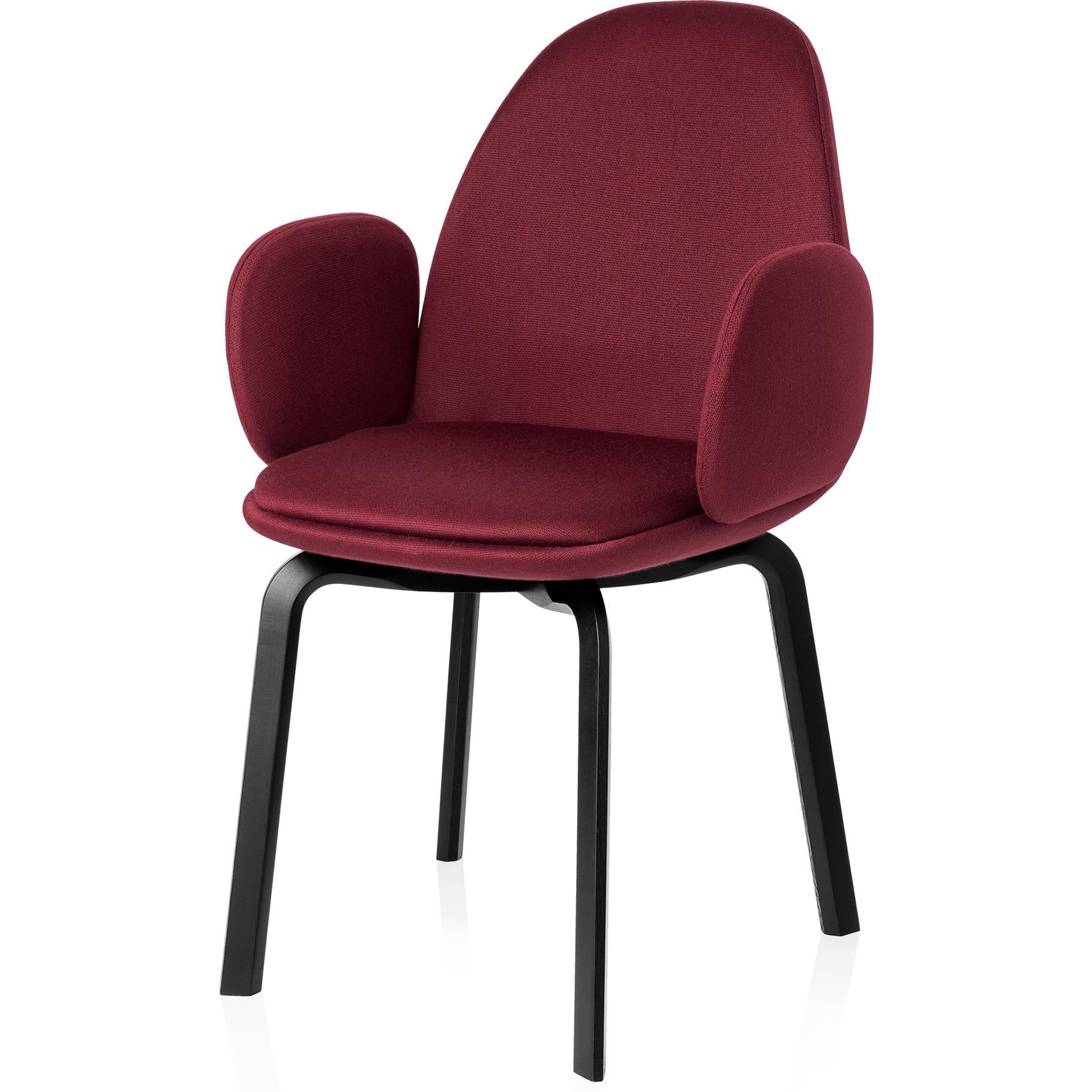 Fritz Hansen Sammen Armchair Black, Balder Bordeaux