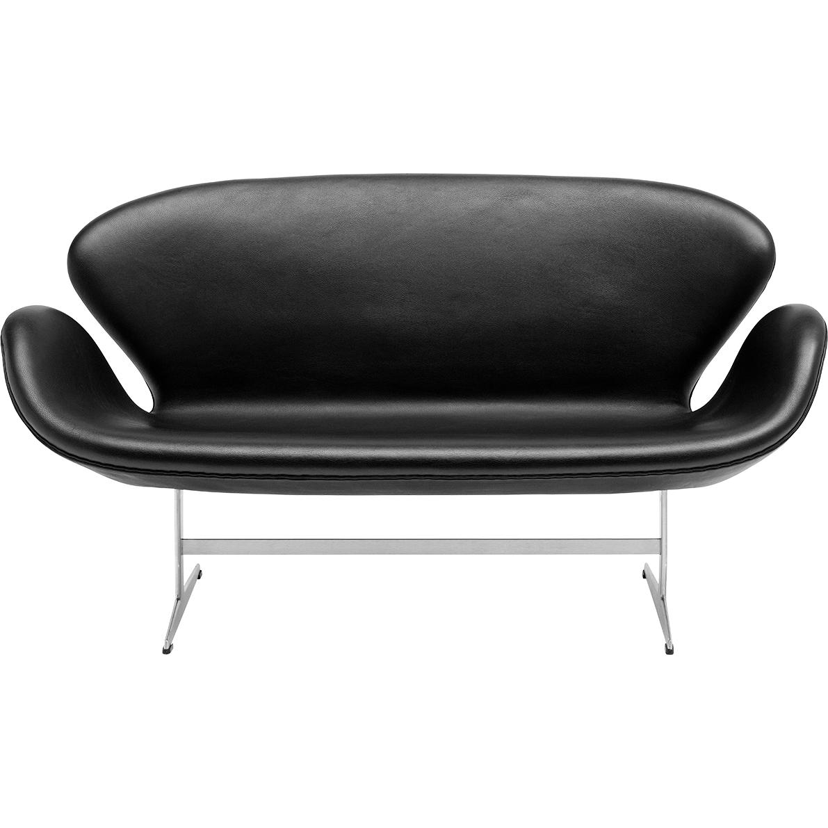 Fritz Hansen Swan Sofa 2 osoby, klasyczny czarny