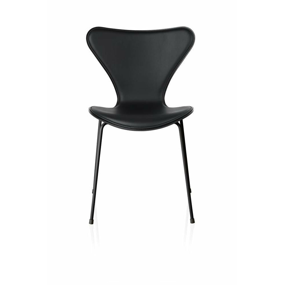 Fritz Hansen Series 7 Chair Front Upholstery Leather, Soft Black