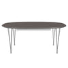 Fritz Hansen Superellipse Extendable Table Chrome/Grey Fenix Laminates, 300x120 Cm
