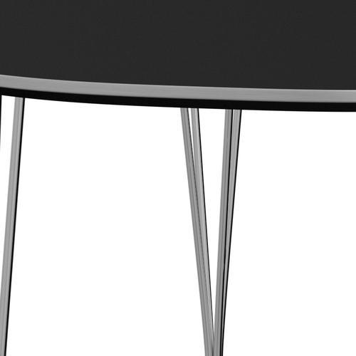 Fritz Hansen Superellipse Extendable Table Chrome/Black Fenix Laminates, 270x100 Cm