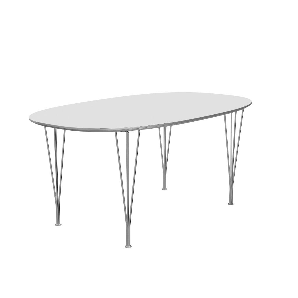 Fritz Hansen Superellipse Extendable Table Chrome/White Fenix Laminates, 270x100 Cm