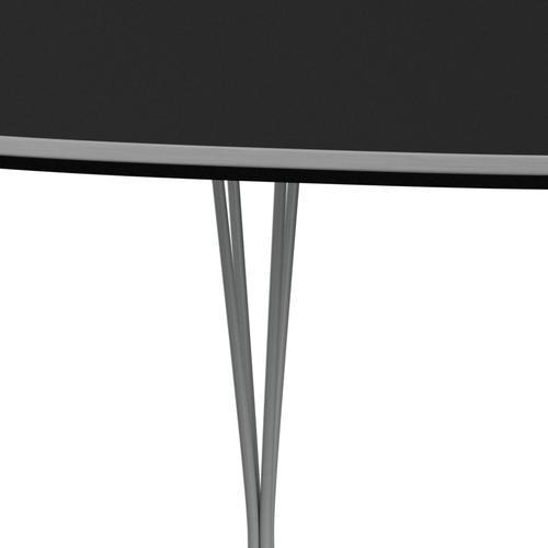 Fritz Hansen Superellipse Extending Table Nine Grey/Black Fenix Laminate, 300x120 Cm