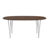 Fritz Hansen Superellipse Extending Table Nine Grey/Walnut Veneer With Walnut Table Edge, 270x100 Cm