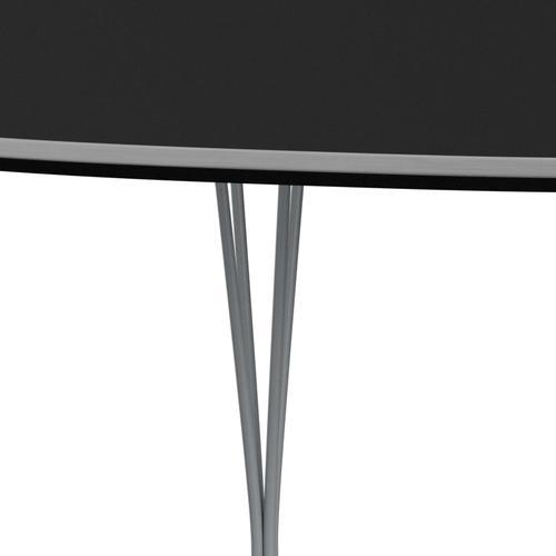 Fritz Hansen Superellipse Extending Table Silvergrey/Black Fenix Laminates, 300x120 Cm