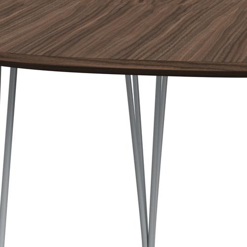 FRITZ HANSEN SUPERILIPSE Wyciągający stół Silver Grey/Walnut fornir z krawędzią stołu orzechowego, 270x100 cm