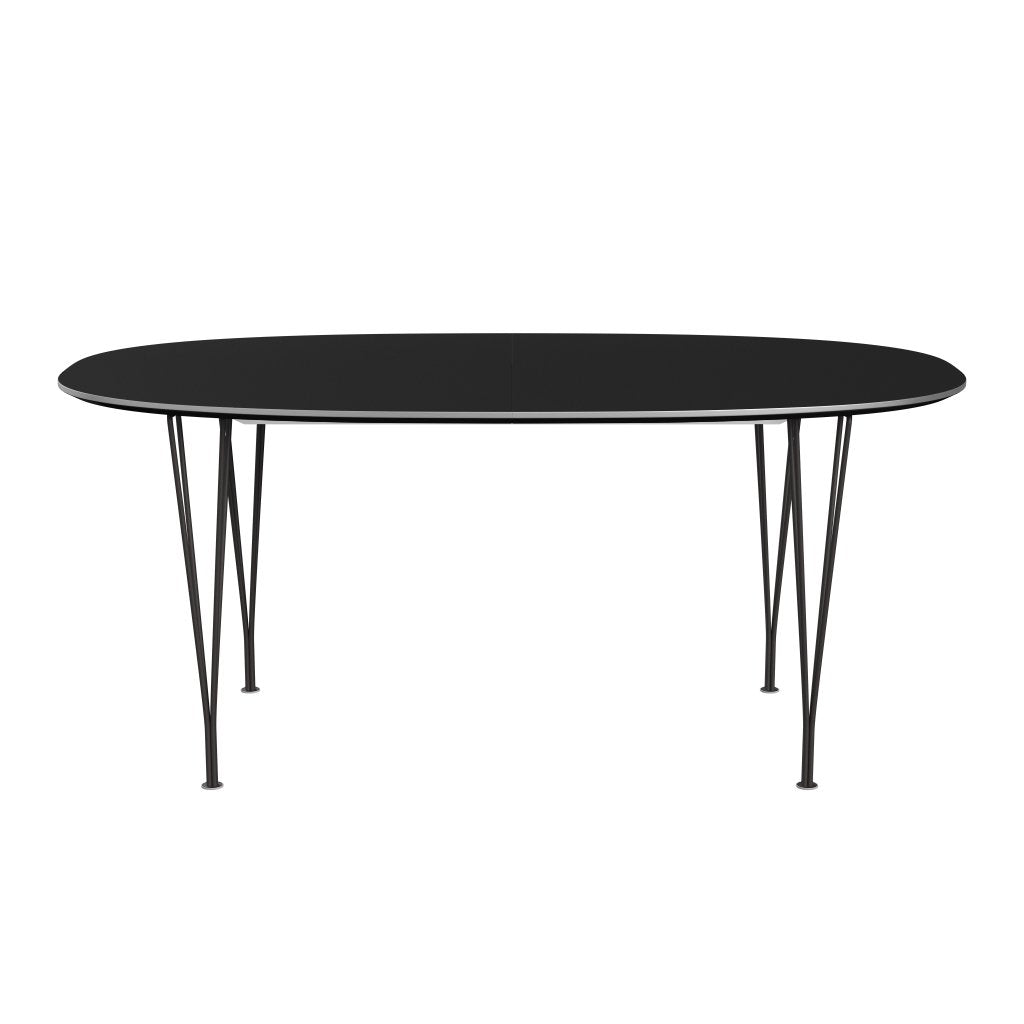 FRITZ HANSEN SUPERILIPSE Rozciągający stół ciepły grafit/czarny laminat Fenix, 270x100 cm