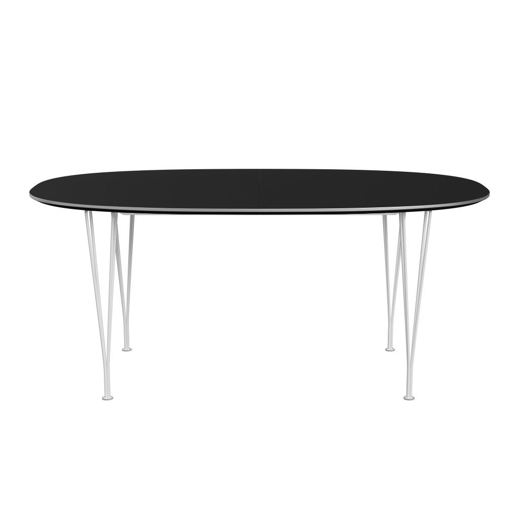 Fritz Hansen Superellipse Extendable Table White/Black Fenix Laminates, 270x100 Cm